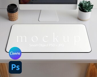 Mousepad Mockup, Desk Mat Mockup, Custom Desk Mat, Printify Mousepad, Desk Mat Mockup PSD and Canva PNG