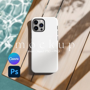 Smartphone Case Mockup, Tough Case Mockup, iPhone Case Mockup, Smart Objekt PSD und Canva PNG