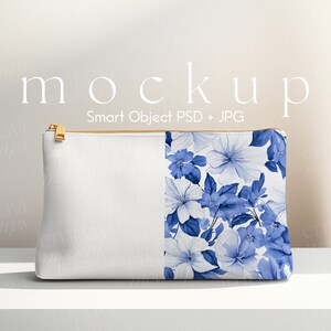Make-up Pouch Mockup, Makeup Bag Mockup, Bag Mockup, PSD Mockup, White Zipper Bag Mockup, Make-up Bag Mockup