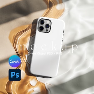 Phone Case Mockup, Tough Case Mockup, iPhone Case Mockup, iPhone Mockup, Canva PNG and Smart Object PSD