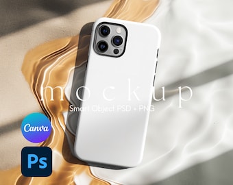 Phone Case Mockup, Tough Case Mockup, iPhone Case Mockup, iPhone Mockup, Canva PNG and Smart Object PSD