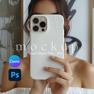 Mockup di custodia per telefono, mockup di custodia per iPhone, mockup di iPhone, mockup di iPhone, PSD di oggetto intelligente e PNG di Canva