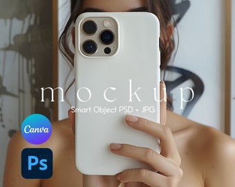 Phone Case Mockup, iPhone Case Mockup, iPhone Mockup, iPhone Mock Up, Smart Object PSD and Canva PNG