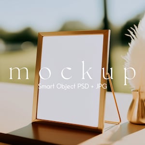 5x7&quot; Table Number Mockup, Luxury Frame, Gold Table Numbers, Gold Frame Mockup, Single Frame Mockup, Wedding Sign Mockup, 5x7 Picture Frame