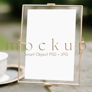 5x7 Table Number Mockup, Gold Frame Mockup, Wedding Sign Mockup, Greeting Card Mockup, Wedding Table Mockup