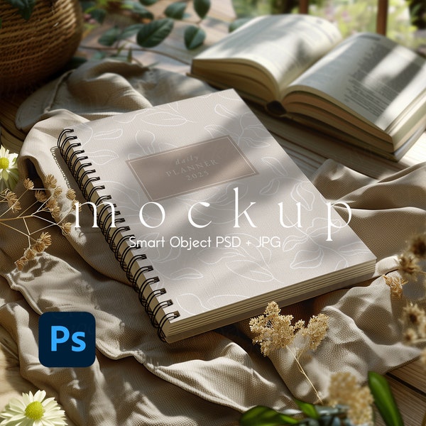 Notizbuch-Mockup, Spiral-Notizbuch-Mockup, Journal-Mockup, Spiralplaner PNG und PSD