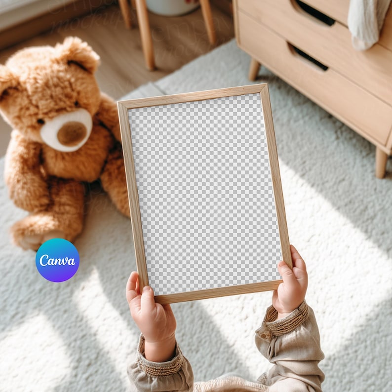 Din A Nursery Frame Mockup, Wall Art Mockup, Frame Mock Up For Kids Room, Nursery Frame Mockup for Canva and Photoshop, Kids Room Mockup