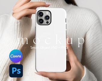 Maquette de coque de téléphone, maquette de coque pour iPhone, maquette de coque de téléphone, maquette de coque pour iPhone, maquettes de coque pour iPhone, objet intelligent PSD et Canva