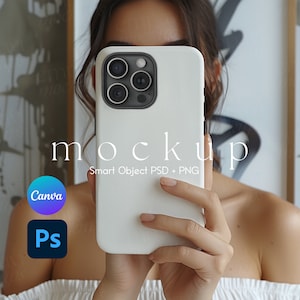 Tough Case Mockup, Telefon Case Mockup, iPhone Case Mockup, iPhone Mockup, Smart Objekt PSD und Canva PNG