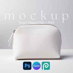 Zipper Pouch Mockup, Make-up Pouch Mockup, Bag Mockup, PSD Mockup, White Zipper Bag Mockup, Makeup Bag Mockup,
