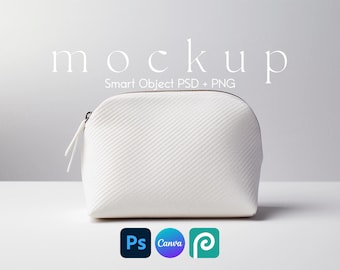 Zipper Pouch Mockup, Schminktäschchen Mockup, Taschen Mockup, PSD Mockup, Weiße Zipper Bag Mockup, Schminktasche Mockup,
