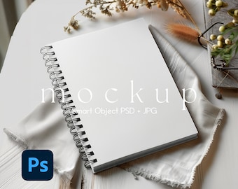 Spiral Notebook Mockup, Spiral Planner PNG and PSD, Journal Mockup, Notebook Mockup