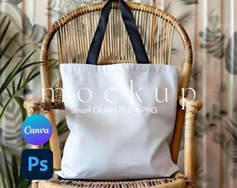 AOP Tote Bag Mockup, Tote Bag Mockup, Tote Mockup, Mockup Tote Bag, Bag Mockup, Smart Object PSD and Canva PNG