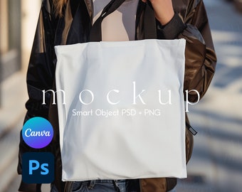 AOP Tote Bag Mockup, Tote Mockup, Mockup Tote Bag, Tote Bag Mockup, Bag Mockup, Smart Object PSD and Canva PNG