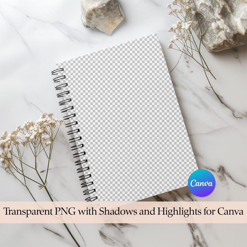 Spiral Notebook Mockup, Notebook Mockup, Journal Mockup, Spiral Planner Canva PNG and Smart Object PSD image 2