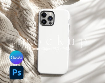 Phone Case Mockup, Smart Object PSD and Canva PNG, iPhone Case Mockup, iPhone Mockup, iPhone Mock Up