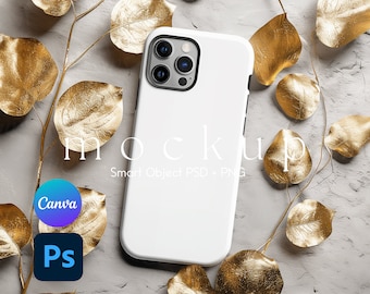 Phone Case Mockup, Tough Case Mockup, iPhone Case Mockup, Smart Object PSD and Canva PNG