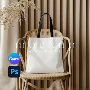 AOP Tote Bag Mockup, Tote Bag Mockup, Smart Object PSD and Canva PNG, Tote Mockup, Mockup Tote Bag
