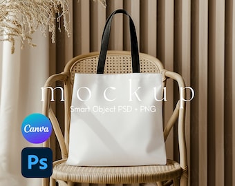 AOP Tote Bag Mockup, Tote Bag Mockup, Smart Object PSD and Canva PNG, Tote Mockup, Mockup Tote Bag