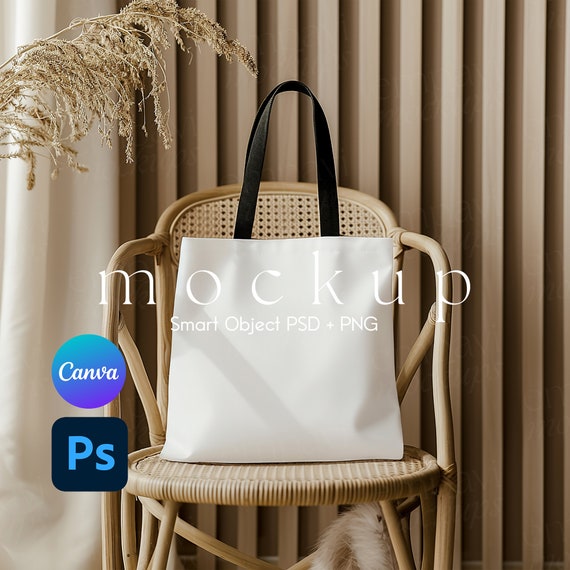 AOP Tote Bag Mockup, Tote Bag Mockup, Smart Object PSD and Canva PNG, Tote Mockup, Mockup Tote Bag