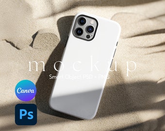 Phone Case Mockup, Tough Case Mockup, iPhone Case Mockup, iPhone Mockup, Smart Object PSD and Canva PNG