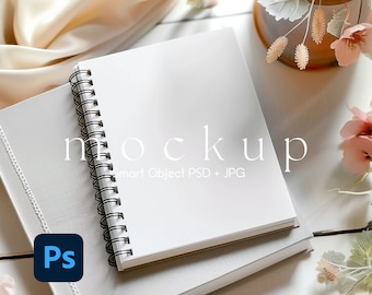 Journal Mockup, Notebook Mockup, Spiral Notebook Mockup, Spiral Planner PNG and PSD