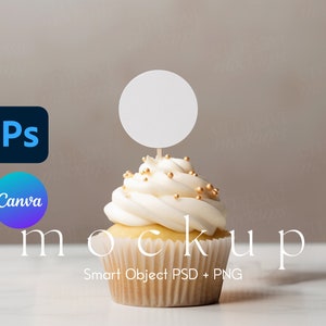 Cupcake Toppers Mockup, Tag Mockup, Geburtstag Mockup, Gunst Tag Mockup, Geschenkanhänger Mockup, Cupcake Mockup