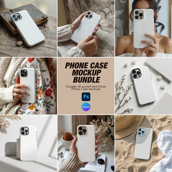 Phone Case Mockup Bundle, iPhone Hülle Mockup Bundle, iPhone Mockup Bundle, Full Shop Phone Case Mockup Kollektion