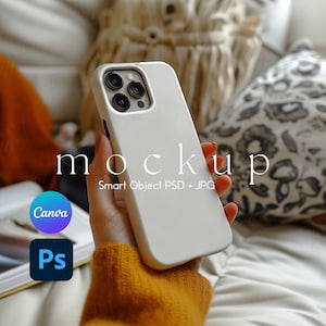 Phone Case Mockup, iPhone Mockup, iPhone Mock Up, iPhone Case Mockup, Smart Object PSD and Canva PNG