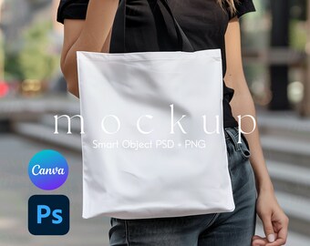 AOP Tote Bag Mockup, Mockup Tote Bag, Tote Bag Mockup, Bag Mockup, Tote Mockup, Smart Object PSD and Canva PNG