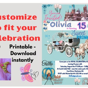 Printable - Instant download - Customizable - Invitations - Birthday - Celebration - Edit Invites in Word and Flyers in Word