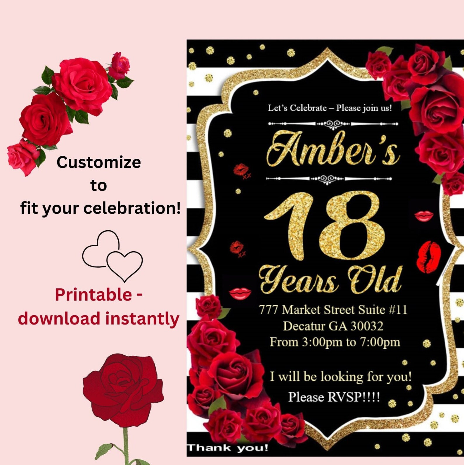 Printable - Celebration - Invitation - Invite - Instant - Download ...