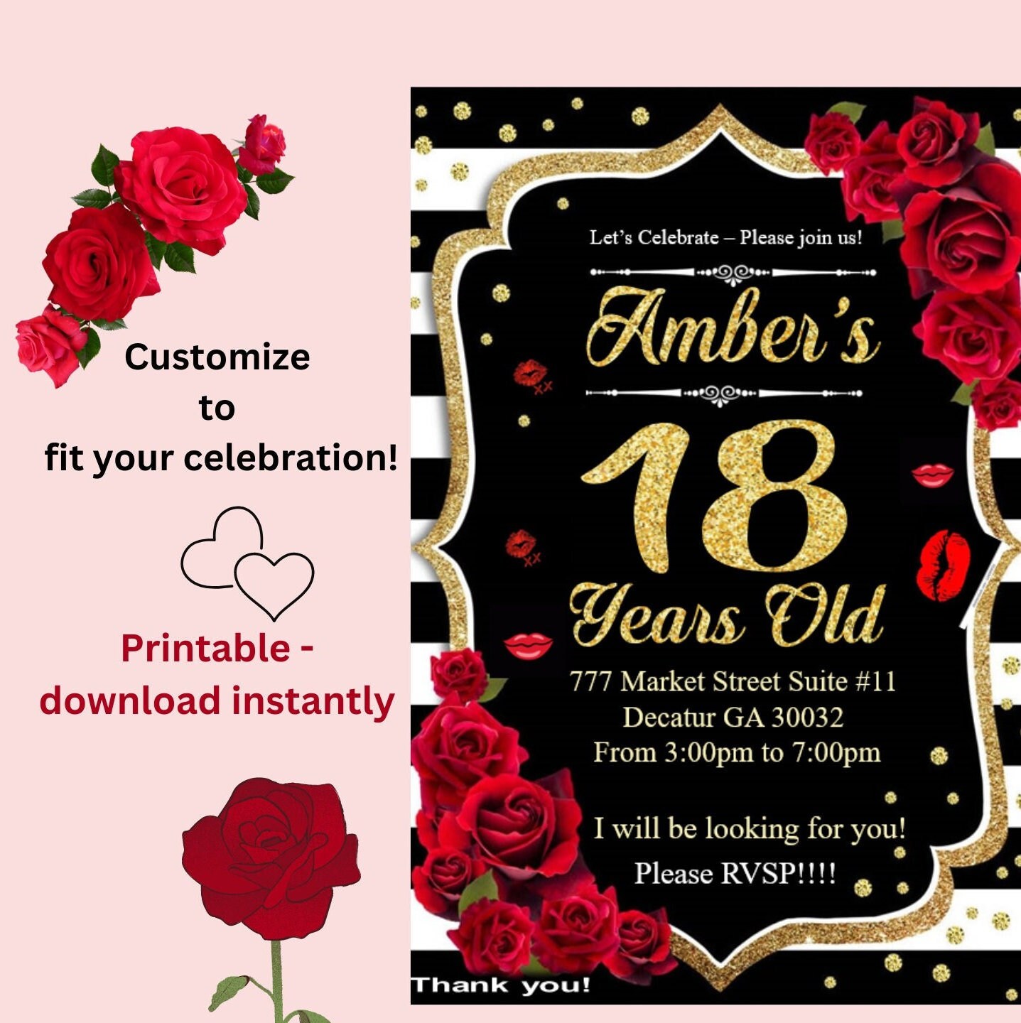 Printable - Celebration - Invitation - Invite - Instant - Download ...