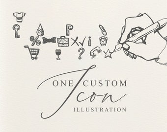 One Custom Icon Illustration | SVG & PNG files | Hand Drawn Clipart Icons | Line Art Icons | Digital Download