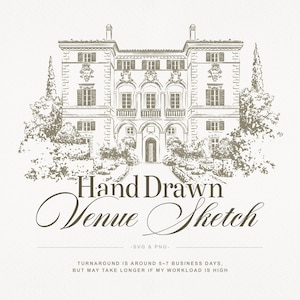 Custom Wedding Venue Illustration | Wedding Invitation Sketch | Hand Drawn Sketch | Png and Svg | DIGITAL DOWNLOAD