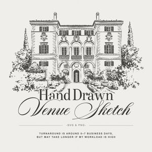 Custom Wedding Venue Illustration | Wedding Invitation Sketch | Hand Drawn Sketch | Png and Svg | DIGITAL DOWNLOAD
