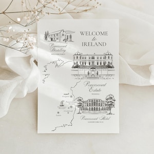 Custom Wedding Map Illustration With 2 Venues | Destination Wedding Invitation | Wedding Venue Illustration | DIGITAL DOWNLOAD