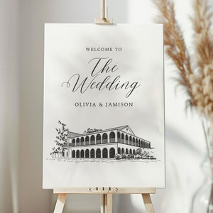 Custom Wedding Venue Sketch Illustration For Wedding Welcome Sign Hand Drawn Sketch Png and Svg DIGITAL DOWNLOAD image 1