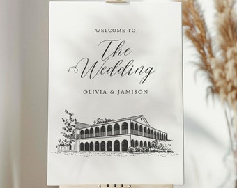 Custom Wedding Venue Sketch | Illustration For Wedding Welcome Sign | Hand Drawn Sketch | Png and Svg | DIGITAL DOWNLOAD