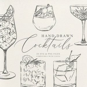Cocktail Glasses: Chart / Poster / Food / Illustrations / Art Print / Home  Decor / Cocktail / Mixed Drinks / Barware / Beverages / Glass