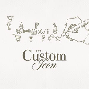 One Custom Icon Illustration | SVG & PNG files | Hand Drawn Clipart Icons | Line Art Icons | Digital Download