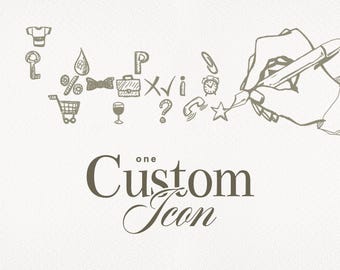 One Custom Icon Illustration | SVG & PNG files | Hand Drawn Clipart Icons | Line Art Icons | Digital Download