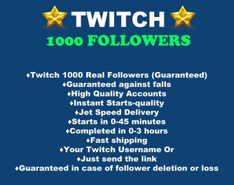 Twitch 1000 (1k) follower reali (GARANTITI)