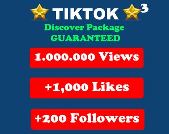 TikTok Discover Package 3 GUARANTEED Views - Likes - Followers - Shares - Comments