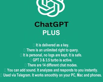 Cuenta ChatGPT Plus, Cuenta Premium incluida / 1 semana (7 días) Entrega inmediata, Hay 14 modos de chat diferentes.