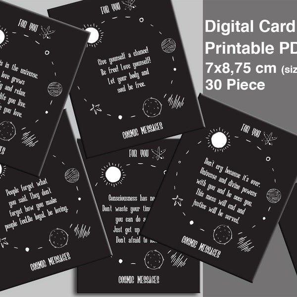 Digital Product, Printable Oracle Decks, Printable Tarot Card, Universe Message Cards, Oracle Cards, Oracle, digital, Printable Cosmic Card