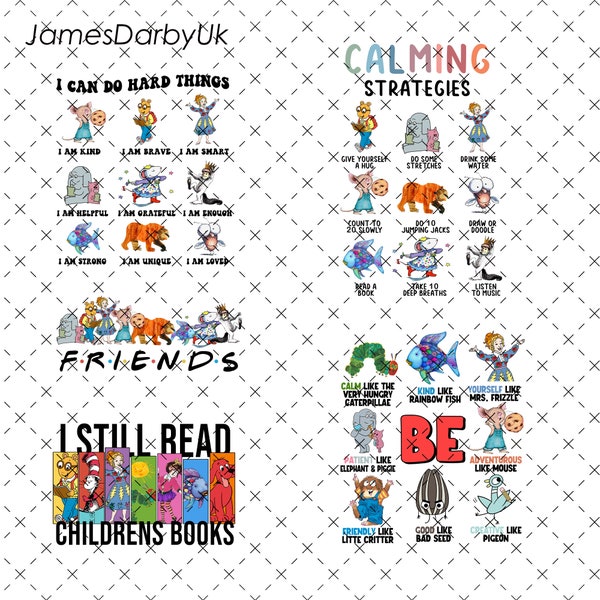 Teach I Still Read Children's Books Bundle Png, Ms Honey Png, Ms Frizzle Png, Book Lover Png, Book Characters Png, Friends Bookworm Png