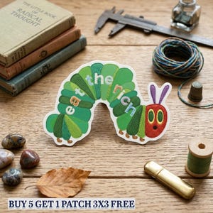 Funny Eat The Rich Embroidered Patch, Caterpillar Meme Iron On Patch, Anti Capitalism Humor Badge, Political Statement Sew On Patch