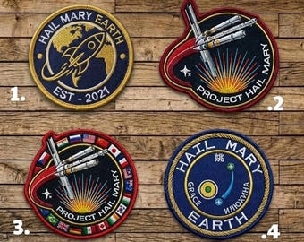 4-delige Project Hail Mary-film geborduurde missiepatch | Ryland Grace-cosplay | Opstrijkpatch