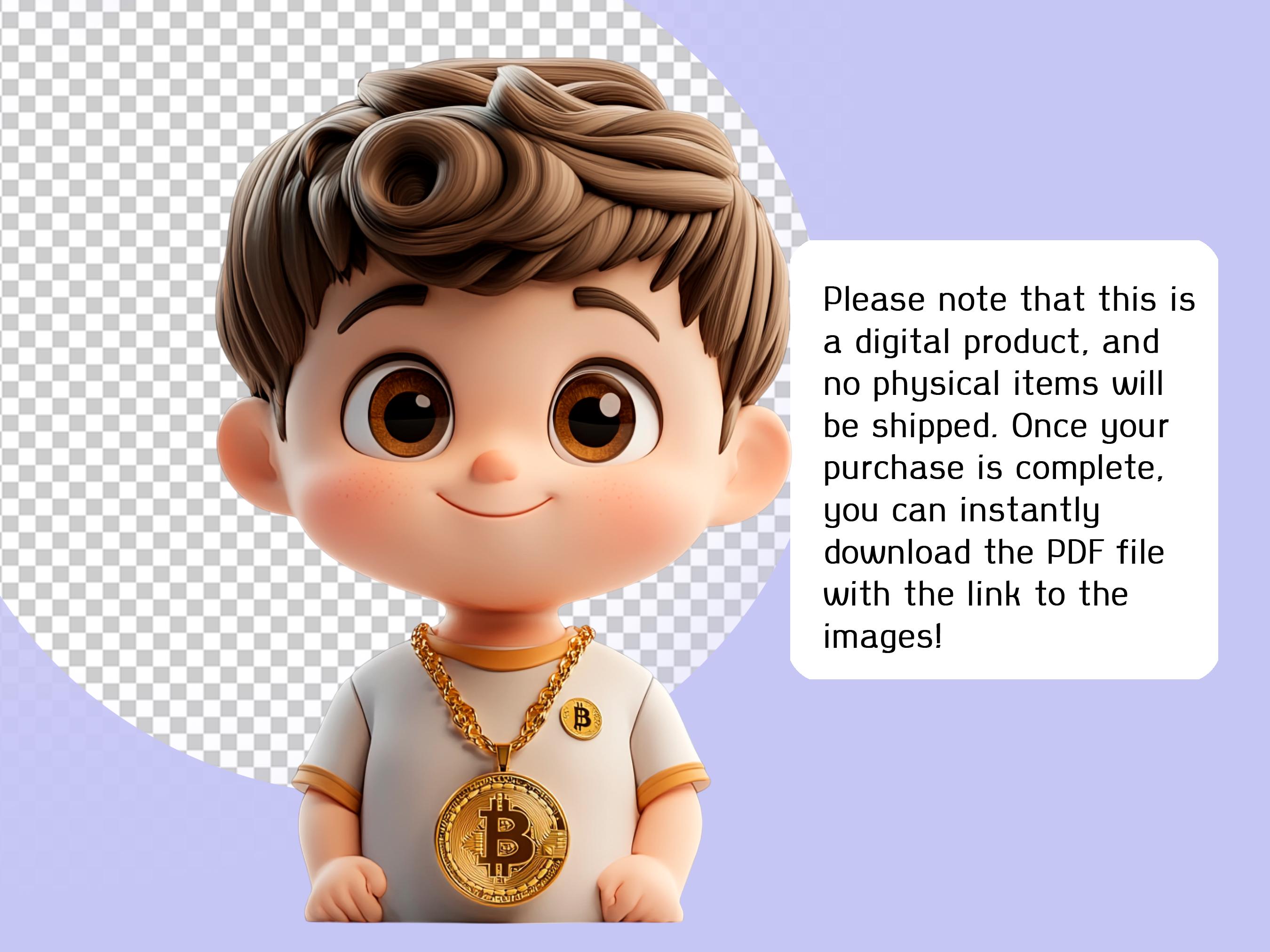 Crypto Kid Clipart PNG Bundle Bitcoin Boy Clipart NFT Cartoon Crypto ...